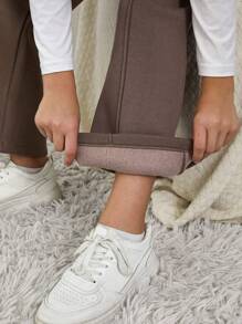 RueChic Nastoletnie dziewczyny Dekoracyjne naszycie z napisem Z paskiem Szew z przodu Podszewka termiczna Spodnie