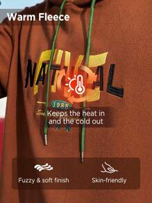 In My Nature Men's Letter Printed Hooded Outdoor Sweatshirt