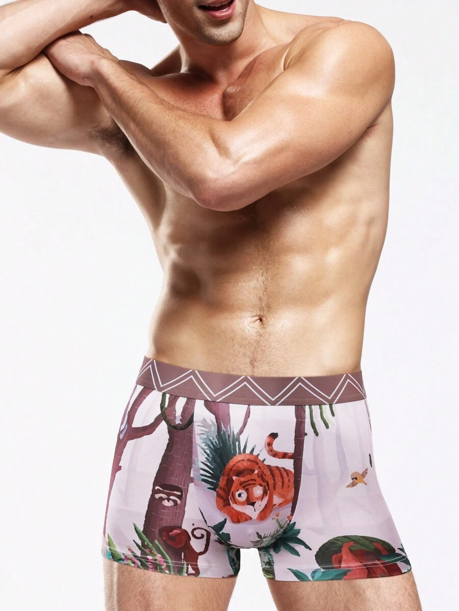 Men's Cartoon Printed Boxer Briefs