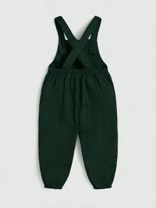 SHEIN Baby Boys' Peter Pan Collar Top With Overalls And Long Pants Set - Multicolor - View 9