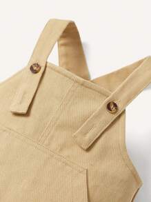 Cozy Pixies 嬰兒男童柔軟純色休閒連體衣,前面口袋款