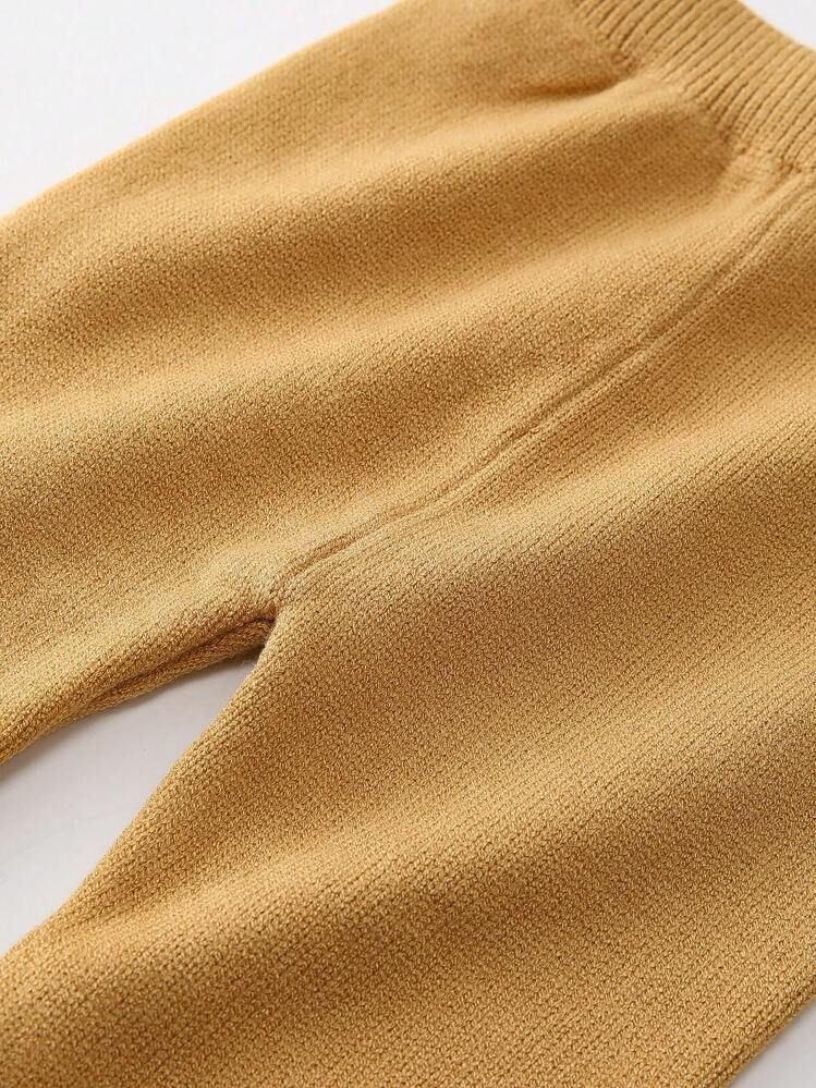 Conjunto De Suéter De Bebé Tejido De Bloques De Color De Otoño E Invierno. Novedad. - Amarillo - Ver 6