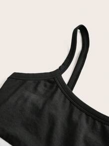 SHEIN EZwear 女士針織拼色背心上衣 - 黑與白 - 查看 4