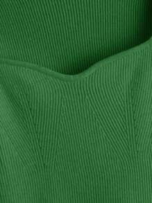 RueChic Slit Hem Ribbed Knit Sweater - Green - View 4