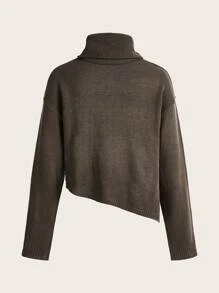 PUNK 女士毛衣 - 咖啡棕 - 查看 2