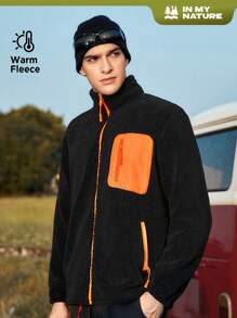 In My Nature 男士戶外保暖絨毛外套 - 黑色 - 查看 1