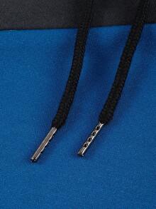 Manfinity LEGND Men's Color Block Hooded Sweatshirt And Sweatpants Set With Drawstring - White - View 7