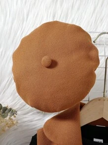 SHEIN 孩童女孩格紋領子、腰帶、背心、外套、長袖t卹、帽子配套裝 - 卡其色 - 查看 7