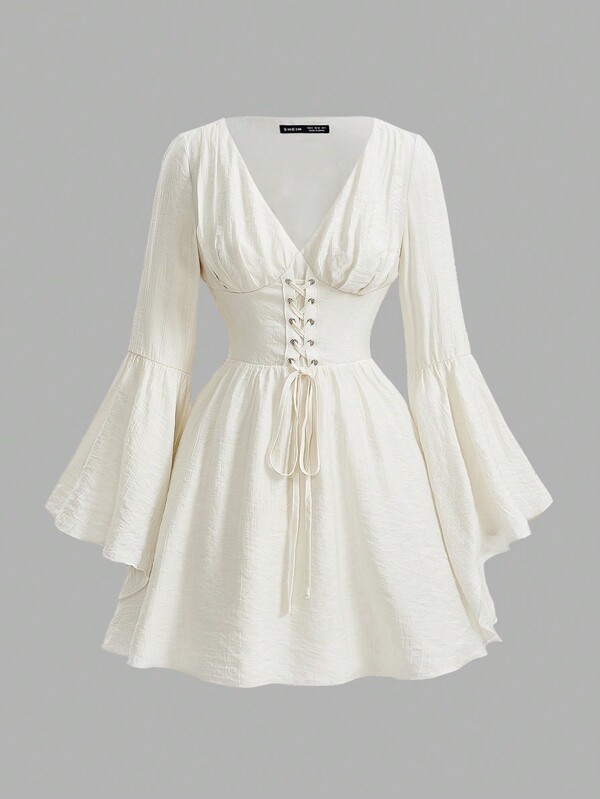 SHEIN MOD Rochie Formala Rochie De Bal Cu Maneci Dama Maneci Evazate Rochie Cravata In Talie