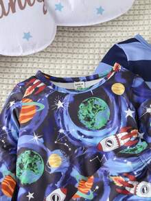 嬰兒男孩多件套可愛的卡通印花休閒秋季服裝 - 彩色 - 查看 3