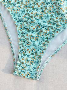 SHEIN Swim 女士花卉印花泳裝套裝 - 彩色 - 查看 6