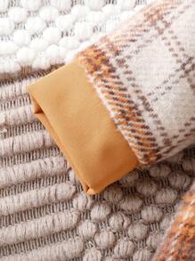 寶寶男孩優雅紳士復古格紋夾克和長褲套裝,適用於春秋季節 - 棕色 - 查看 6