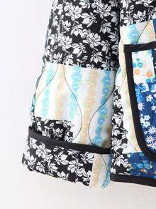 Printed Quilted Jacket - Multicolor - View 4