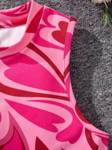 女孩子們2入組街頭運動針織無袖連身裙套裝,圓領設計 - 彩色 - 查看 3