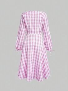 SHEIN Unity Women's Plaid Long Sleeve Dress - Multicolor - View 2