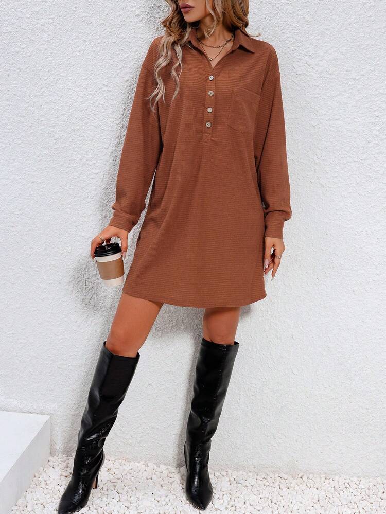 Ladies' Half-button Placket Dress