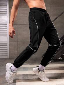 Manfinity Sport Corelite Nam Sọc Giải trí Quần - màu đen - Xem 5