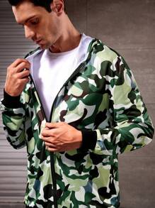 Gym Rark Sudadera con capucha deportiva de cierre de cremallera con estampado de camuflaje para hombre - Multicolor - Ver 3