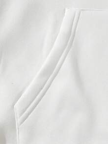 SHEIN LUNE Women's Letter & Character Print Hooded Sweatshirt With Drawstring - White - View 3