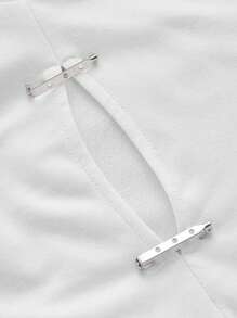 ROMWE PUNK Women's Hollowed Out Heart Pattern Hoodie - White - View 4