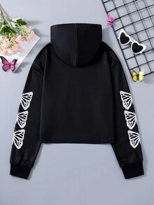 少女蝴蝶印花卫衣 - 彩色 - 查看 2