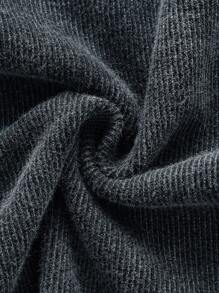 SHEIN EZwear Knitted Solid Plus Size Women's Tight Short Tank Top - Black - View 3