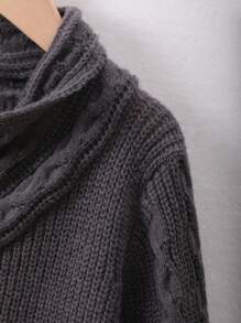 Con trai Nút lên Nhăn nheo Áo len Đối với Lớn hơn Trẻ em - Màu xám đen - Xem 4