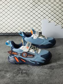 秋冬儿童学生系带校园风格皮革运动鞋，易于穿脱，色彩鲜艳 - 彩色 - 查看 5