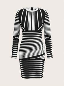 SHEIN Clasi 女士連身裙 - 黑與白 - 查看 1