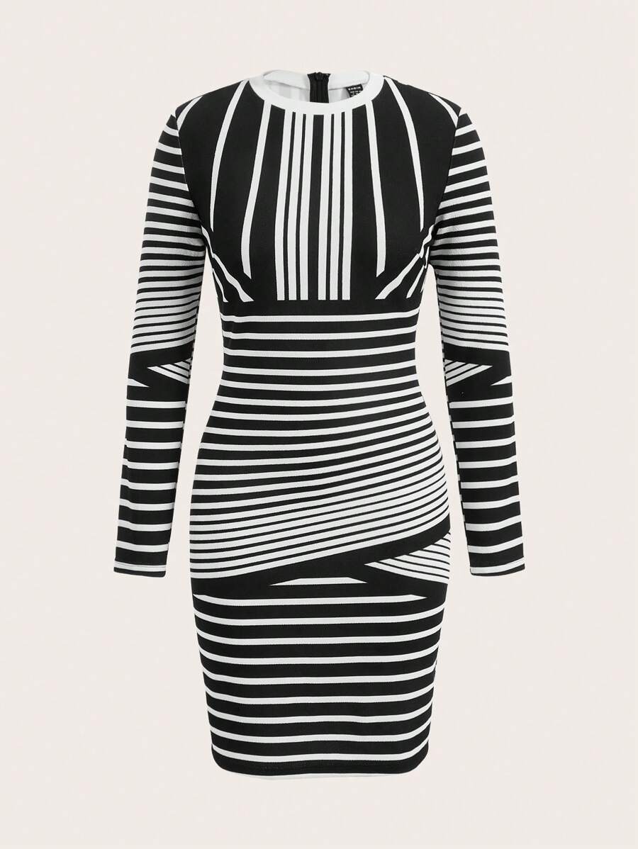 SHEIN Clasi 女士連身裙 - 黑與白 - 查看 1