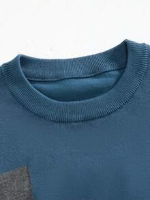 Manfinity 男士撞色毛衣 - 藍色 - 查看 3