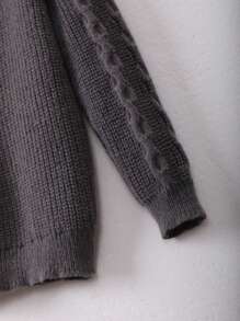 Con trai Nút lên Nhăn nheo Áo len Đối với Lớn hơn Trẻ em - Màu xám đen - Xem 5