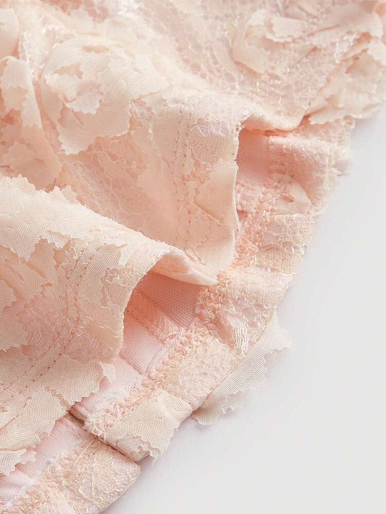 Women's Jacquard Front Tie Color Block Collared Blouse