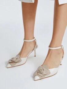 MOTF PREMIUM Pre Flower Decor 女鞋跟 - 米色 - 查看 3