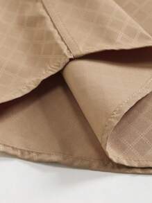 Manfinity Mode 男士纯色休闲修身长袖衬衫，秋季 - 咖啡棕 - 查看 6