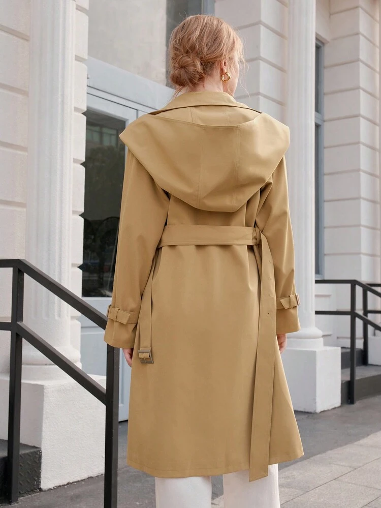 Belted Hooded Trench Coat