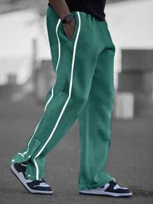 Manfinity EMRG Quần bó sát eo có dây rút tương phản cho nam - màu xanh lá - Xem 1