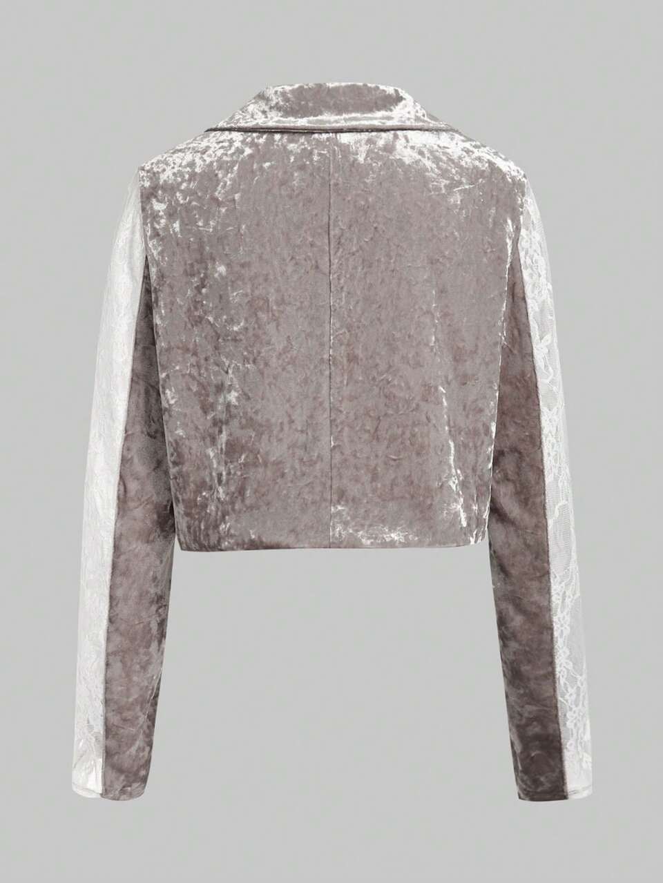 Women'S Velvet Jacket With Rhinestone Decorated Tie