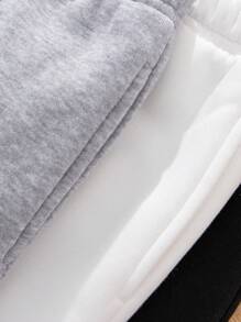 SHEIN Tween 女孩運動針織純色直腿運動褲,3 條裝 - 彩色 - 查看 3