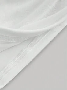 SHEIN MOD 女款純色荷葉邊下擺吊帶上衣 - 白色 - 查看 4