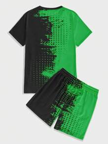 SHEIN Manfinity LEGND 男士字母印花t卹+短褲2件/套