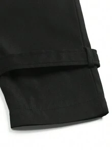 Manfinity Homme Men'S Lapel Collar Double Breasted Belted Trench Coat - Black - View 5