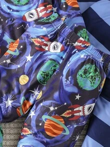 嬰兒男孩多件套可愛的卡通印花休閒秋季服裝 - 彩色 - 查看 4