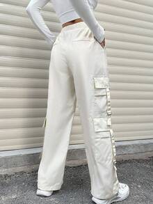 SHEIN Unity 女式降落傘貨物褲 - 米色 - 查看 2