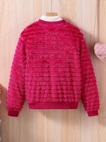 SHEIN Juniors' Casual Warm Baseball Jacket