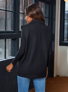 GENKIRA Blazer Con Cuello De Solapa Para Mujer - Negro - Ver 2