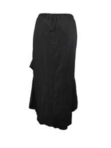 Celure Plus Size Women's Belted Side Tie Ruffle Hem Skirt