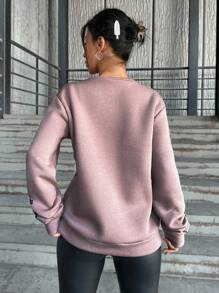 EURMUSE Skeleton Print Drop Shoulder Sweatshirt - Grey - View 2