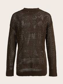 ROMWE PUNK 女士毛衣 - 咖啡棕 - 查看 2