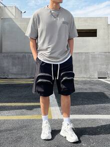 Manfinity Hypemode 男款圓領文字印花短袖 T 卹 - 灰色 - 查看 5